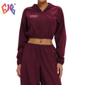 New Outdoor Sun Protection Jacket Zip up Windproof Hooded Sports Jacket Cycling Hiking Activewear Top for Women