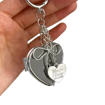 2025 Private Label Folding Mirror Travel Pocket Mirror Small Round square Heart-Shaped Mini Makeup Mirror with Key Chain