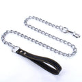 Pet Collar PU Material Solid Pattern Personalized Metal Dog Chain Rope Walking Leash With Padded Handle