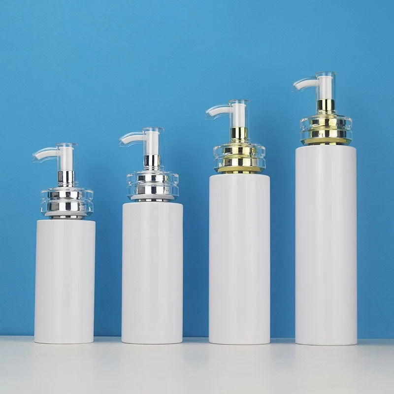 Luxury PET 3oz 4oz 10oz 12oz 13.5oz 17oz with Gold Pump Press Pump Head Shampoo Shower Gel Plastic Packaging