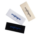 Customized Logo Clothing Woven Labels Tag Hot Melt Adhesive Sticker Fabric Cotton Damask Thread Tags Iron on T-shirt Garment