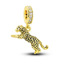 Silver Fashion Golden Leopard Pendant Charms with Zircon Classic Jewelry Children Women Weddings Parties