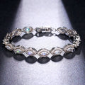 MOQ 2pcs Wholesale Zircon Princess Cut Silver Classic Wedding Party Tennis Bracelet for Bride