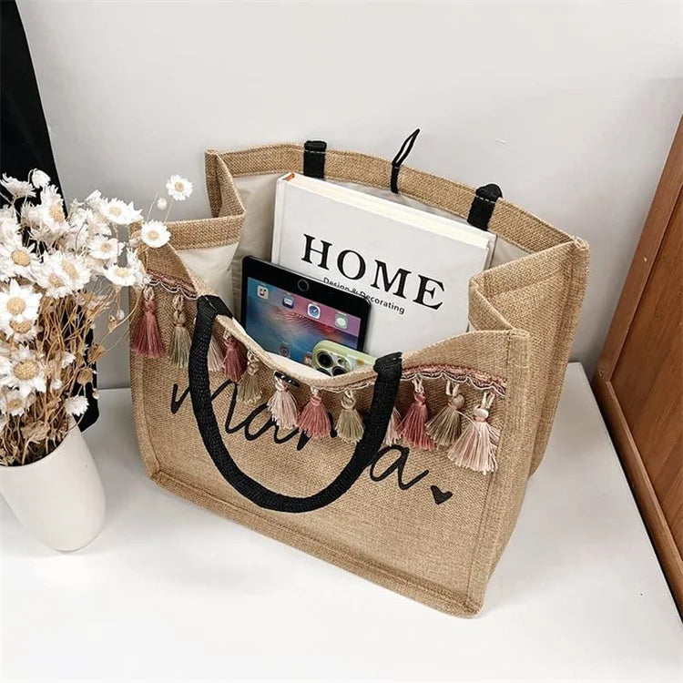 Wholesale Custom Printed Burlap Handbag Eco Reusable Shopping Jute Tote Bag With Logo