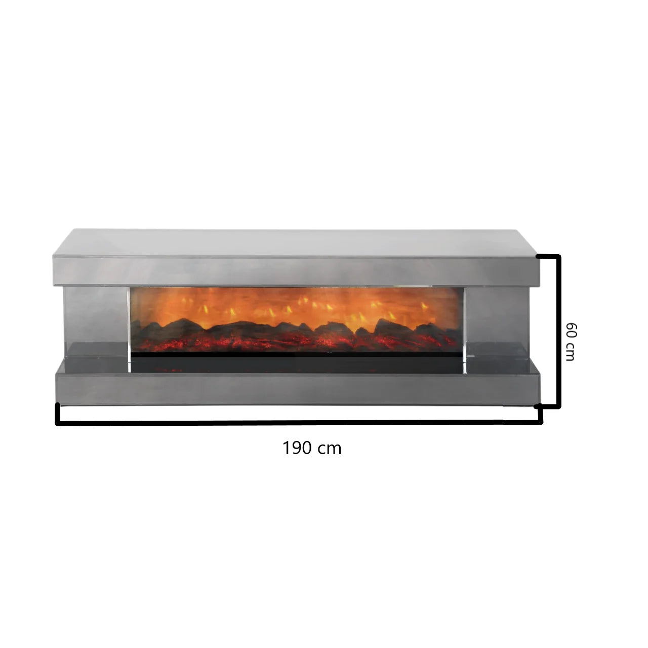 Modern Luxury Gold Coffee Table Bluetooth Connection Dining Home Wooden Mirror Electronic Fireplace MDF Panel Furniture Living