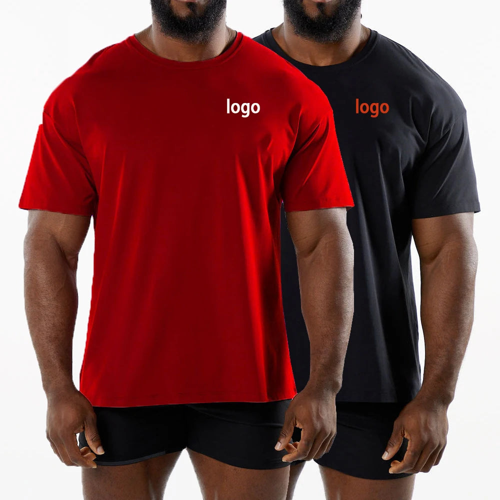 Gym Men Athletic t Shirtgym 95% Cotton 5% Elastane t Shirt Men Fitness Muscle Fit Gym Tshirt for Men