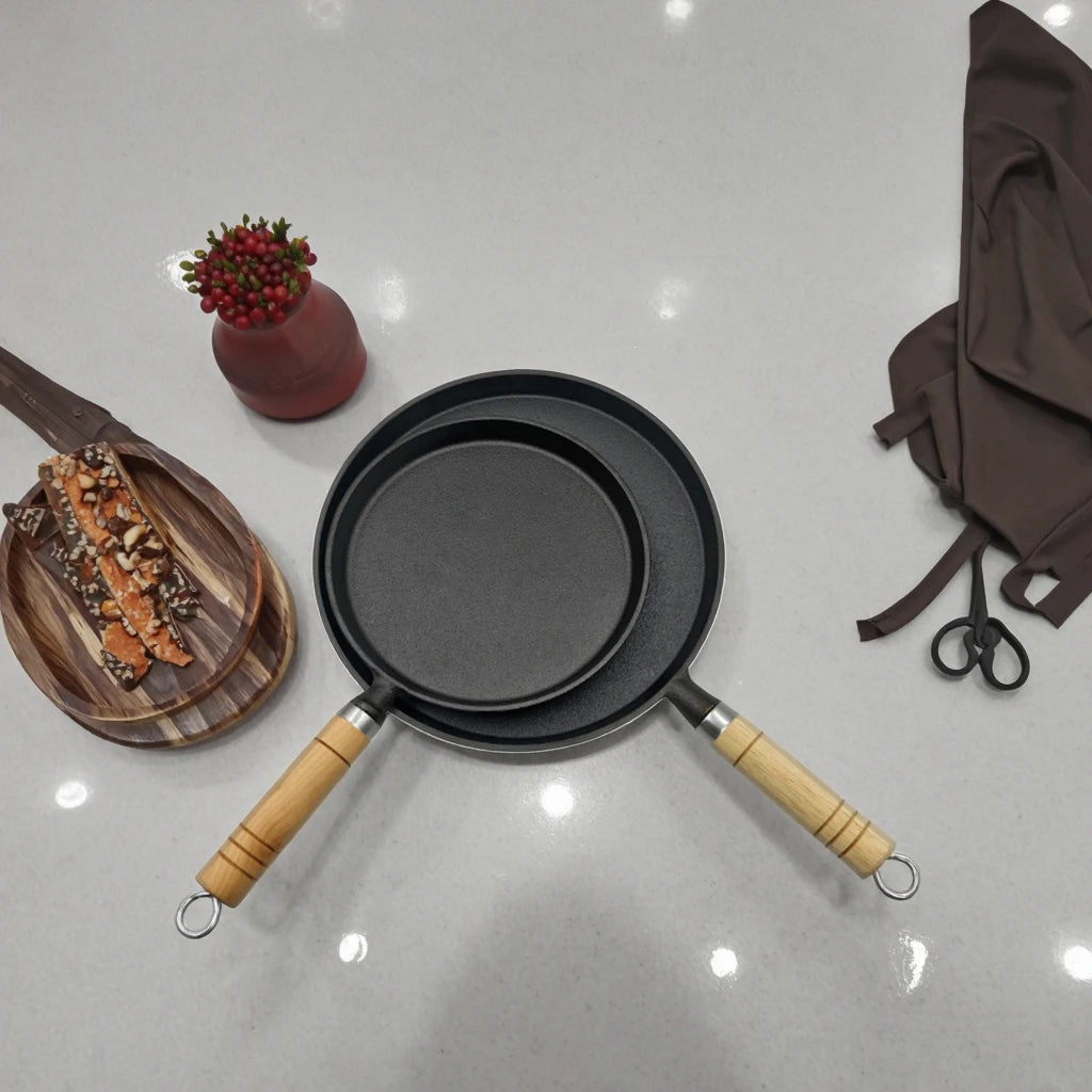Factory Wholesale Hot Selling Pre-Seasoned Cast Iron Pan Non-Stick Multi-Size Customizable