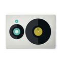 Made In Germany - Home Decor Canvas Picture Retro Dj Desk - Wall Mural In Black And Blue - Canvas Picture On Stretcher Frame