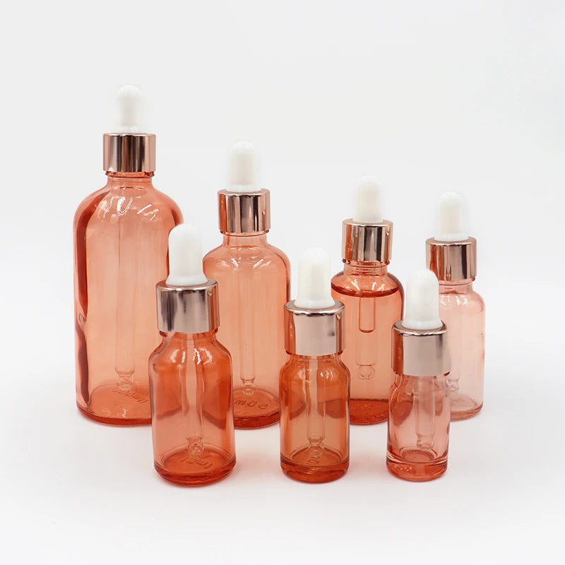 10ml 30ml 1oz Pink Hair Oil Bottle for Serum Premium Quality Essential Oil Serum Glass Dropper Bottle for Skin Care