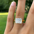 SHREERAJ SOLITAIRE 3.00 CT IGI Certified F-Type Radiant Lab Grown Diamond Engagement Wedding Ring Half Bezel Shape Unisex