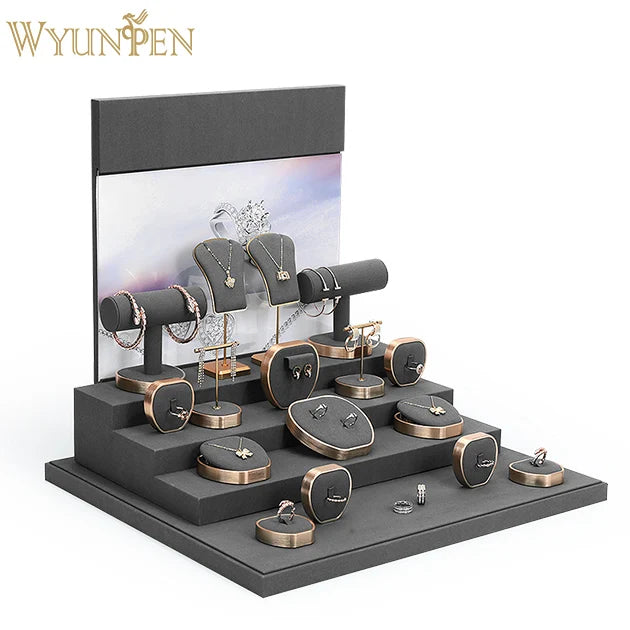 WYP Fashion Jewelry Displays for Store Luxury Jewelry Display Props Custom Jewelry Stand Display Set