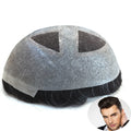 New Base Q4 Indian Human Hair Toupee Lace with V-Looped PU Poly Skin Hair System Men's Capillary Prothesis Dropshipping MegaBDM
