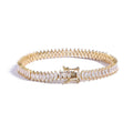 Wholesale Fashion Bling Jewelry Iced Out Hip Hop Men Cubic Zirconia Chain Tennis Bracelet Gold Marquise