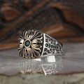 Turkey Turkish Ottoman Style Men's Ring 925 Sterling Silver with Zircon Stone Handmade Number Shape Model RCEGYT-472