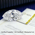 IGI Certified Marquise Cut Lab Grown Diamond 0.5ct 1ct 1.5ct 2ct 3ct CVD Synthetic Diamond