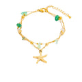 Summer Vintage Wholesale  Fashion Jewelry Personalized Marine Style Trendy 18k Gold Plated Stainless Steel Charm Bracelet