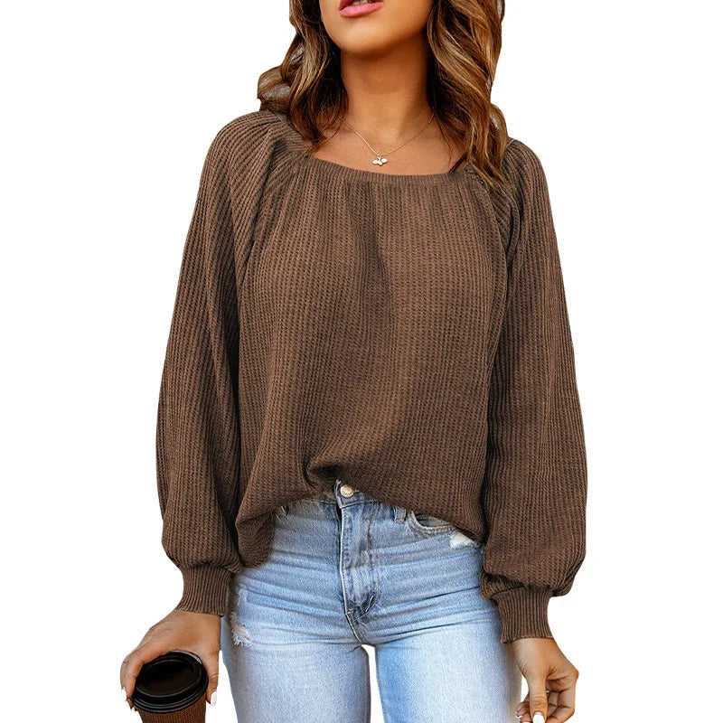 2025 Autumn Elegant and Stylish Off-the-Shoulder Loose-Fit Women's Graceful and Warm Knit Sweater