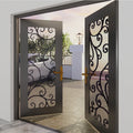 Custom Steel Doors with Elegant Scrollwork Waterproof Finish Postmodern Design for Villas Mansions Luxury Entrances
