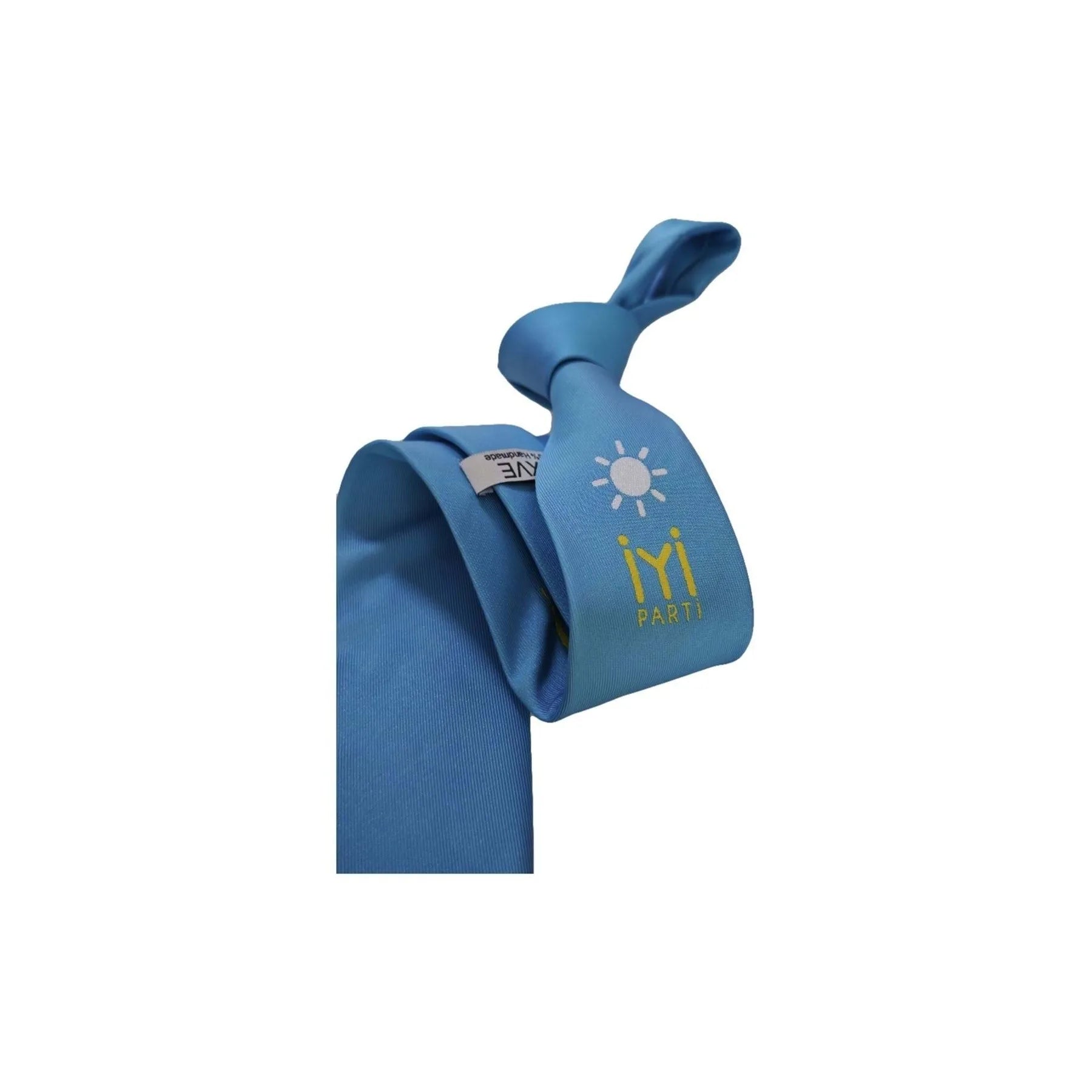 Blue IYI PARTY Logo Microfiber Italian Tie for Men
