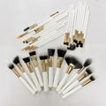 DAHUI White Wooden Handle Cosmetic Tool Sets 32pcs Foundation Eye Brushes  Goat Hair Makeup Brush Set Make up Brushes
