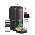 4L Automatic Smart Pet Feeder Camera Tuya WiFi with APP Remote Control Stainless Steel and Plastic Bowls 1080p HD Video