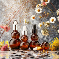 10ml 20ml 30ml 50ml 100ml Amber Matte Double Gourd Roller for Essential Oil Bottles Women's Cosmetic Dispensing Dropper