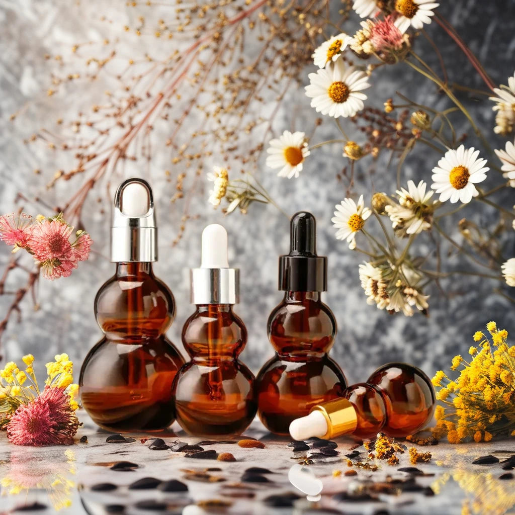 10ml 20ml 30ml 50ml 100ml Amber Matte Double Gourd Roller for Essential Oil Bottles Women's Cosmetic Dispensing Dropper