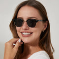 Logo Custom Fashion Men Women Acetate Frame Rivets Polarized Sun Glasses UV400 TR90 Half Frame Sunglasses for Driving
