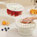 New Container Washing Food Storage Bowl Basin Plastic Strainer Vegetable Fridge Double Layered Kitchen Sink Drain Basket