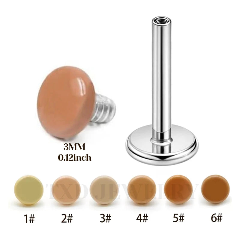 ASTM F136 Titanium Gold Plated Flat Disc Stud Earring 16G Round Cartilage Helix Tragus Earlobe Nose Stud Wedding Jewelry
