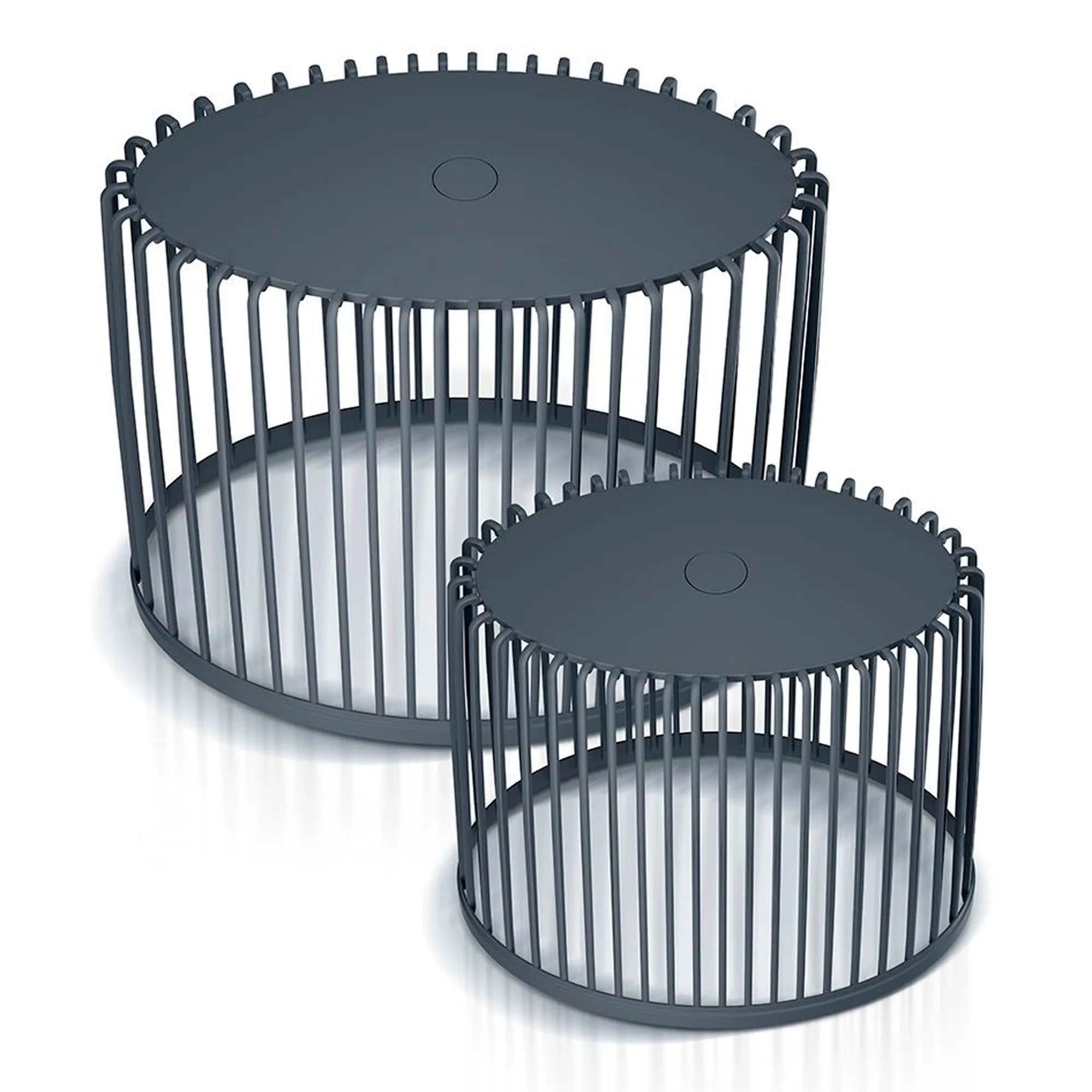 Set of 2 garden baskets decorative side table stand Clubo dimensions (mm) 568x348x450 anthracite color