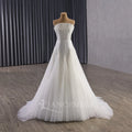 Jancember 251111 Elegant Strapless Pearls Ivory Satin Wedding A-line Women's Gowns Dress