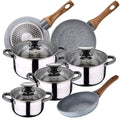 SAN IGNACIO Dina 8-piece stainless steel cookware set with frying pans (22/24/26 cm) SAN IGNACIO Daimiel in forged aluminum