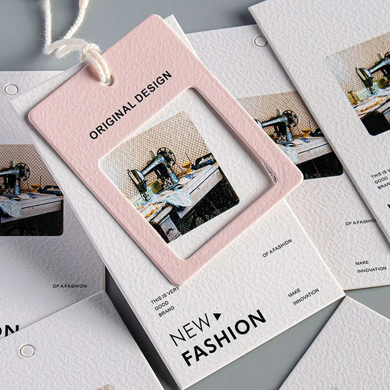 New Design Cardboard  Custom logo Design Clothing  Tag Label Hang Tag Free Design Brand Logo Paper Hang Tag