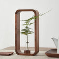 Modern Square Wooden Frame Glass Vase Hydroponic Planter Propagation Station Indoor Home Garden Terrarium Flower Pots Planters MegaBDM