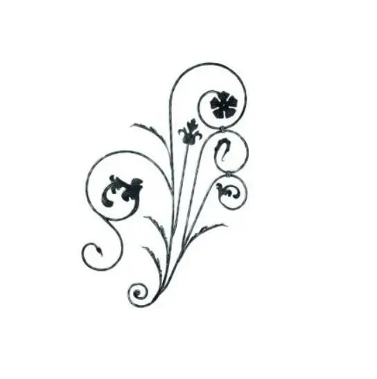 Wrought Iron Components Forged Elements  12mm 1050x650mm Forged Rosette for Gate  Fence Railing Handrail Balustrade