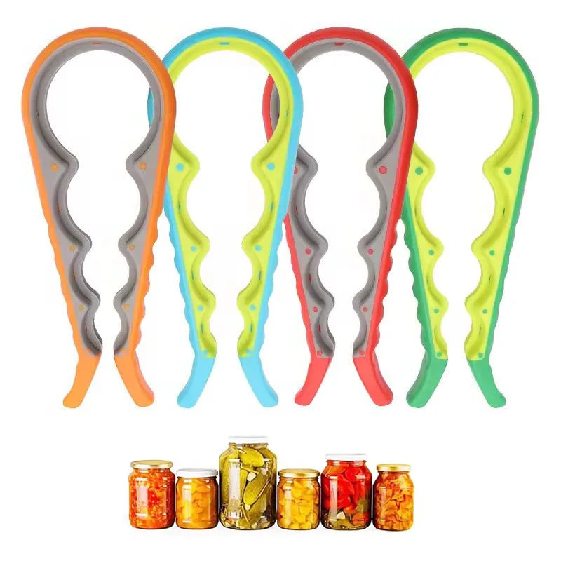 4 in 1 Multi-Function Non-Slip Can Lid Opener Bottle Opener Easy to Use Jar Lid Opener for Weak Hands