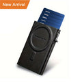 Customize Metal Aluminum Card Holder Pop up Pu Leather Magnetic RFID Wallet