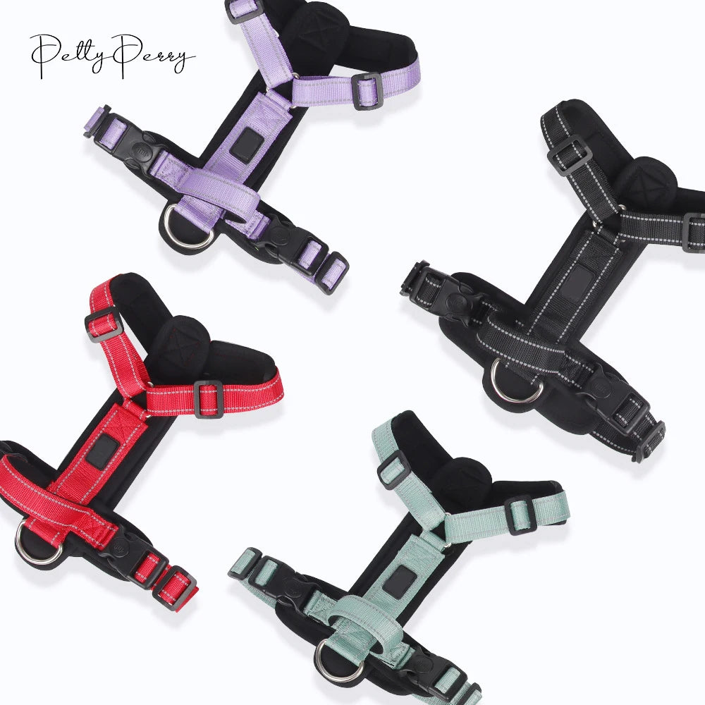 2024 Breathable Custom Mesh Nylon Solid Reflective Dog Harness Manufacturers No Pull Dog Harness