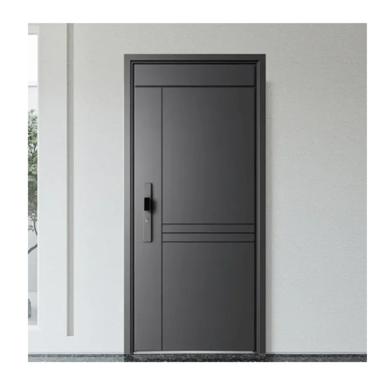 China Factory Modern Steel Entrance Door Simple Design Security Steel Door for House Apartment Hotel Front Entry Application