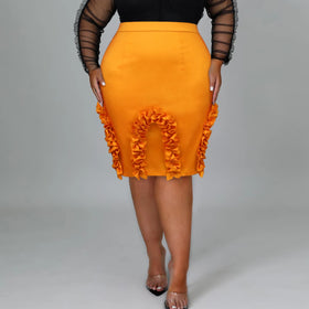 Autumn Latest 2024 Knee Length High Waist Party Bodycon Female Ruffle Skirts