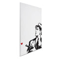 Made In Germany - Home Decor Canvas Picture Retro Pop-Up Heart - Wall Painting Mural In White And Black - Stretcher Frame Art