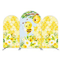 Customized Honeycomb Arched Fabric Covers Honey Bee Theme Background Fabric Cover for Birthday Party Decoration for Party Event