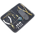 Hand Tied Hair Extension Kit Steel Tools Includes Fitting Clamp Plier Loop Pulling Needle Parting Tool Marking Clips Scissor