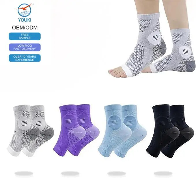 Nylon Knitted Sports Compression Socks Footless Design Ankle Support for Spring Anti-Sprain Foot Protection
