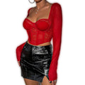 Red corset with long sleeves size L