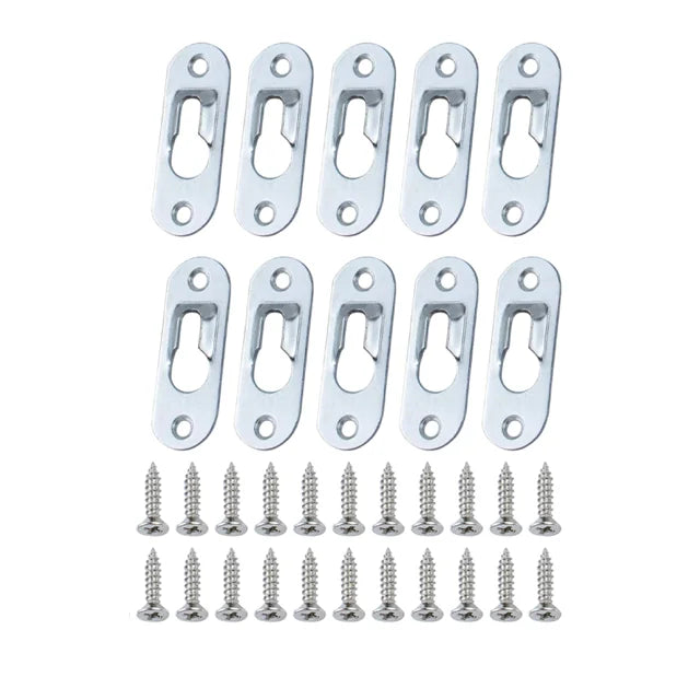Custom Metal Keyhole Hanger Picture Frame Mirror Cabinet Hanging Fasteners Hardware Flush Wall with Mount Screws