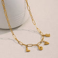 Dreamshow Initial Letter Love Charm Necklace Paper Clip Chain Necklace Gold Plated Stainless Steel Jewelry