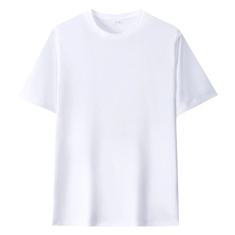 OEM Custom Logo Embroidery Printed Design 180g round neck T-shirt for men and women solid color loose and comfortable t shirt