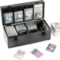 Custom 4-Row Aluminum Frame SLAB Storage Case with EVA Foam Inserts Waterproof PSA BGS PTCG Card Trading Card Case